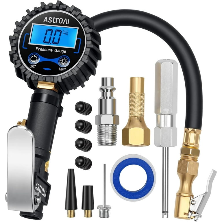 AstroAI Digital Tire Inflator with Pressure Gauge, 250 PSI Air Chuck and Compressor Accessories Heavy Duty with Rubber Hose and Quick Connect Coupler for 0.1 Display Resolution AstroAI Digital Tire Inflator with Pressure Gauge, 250 PSI Air Chuck and Compressor Accessories Heavy Duty with Rubber Hose and Quick Connect Coupler for 0.1 Display Resolution