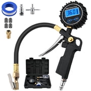 Digital Tire Pressure Gauge with Inflator, 3-250 PSI Air Chuck & Compressor Accessories with Quick Connect Coupler, with case