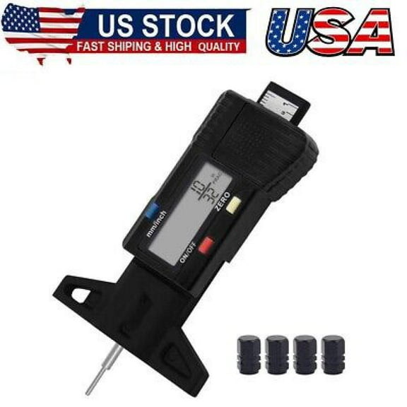 Digital Tire Tread Depth Gauge, 2 Modes- Decimal Inch and Millimeter, Zeroable