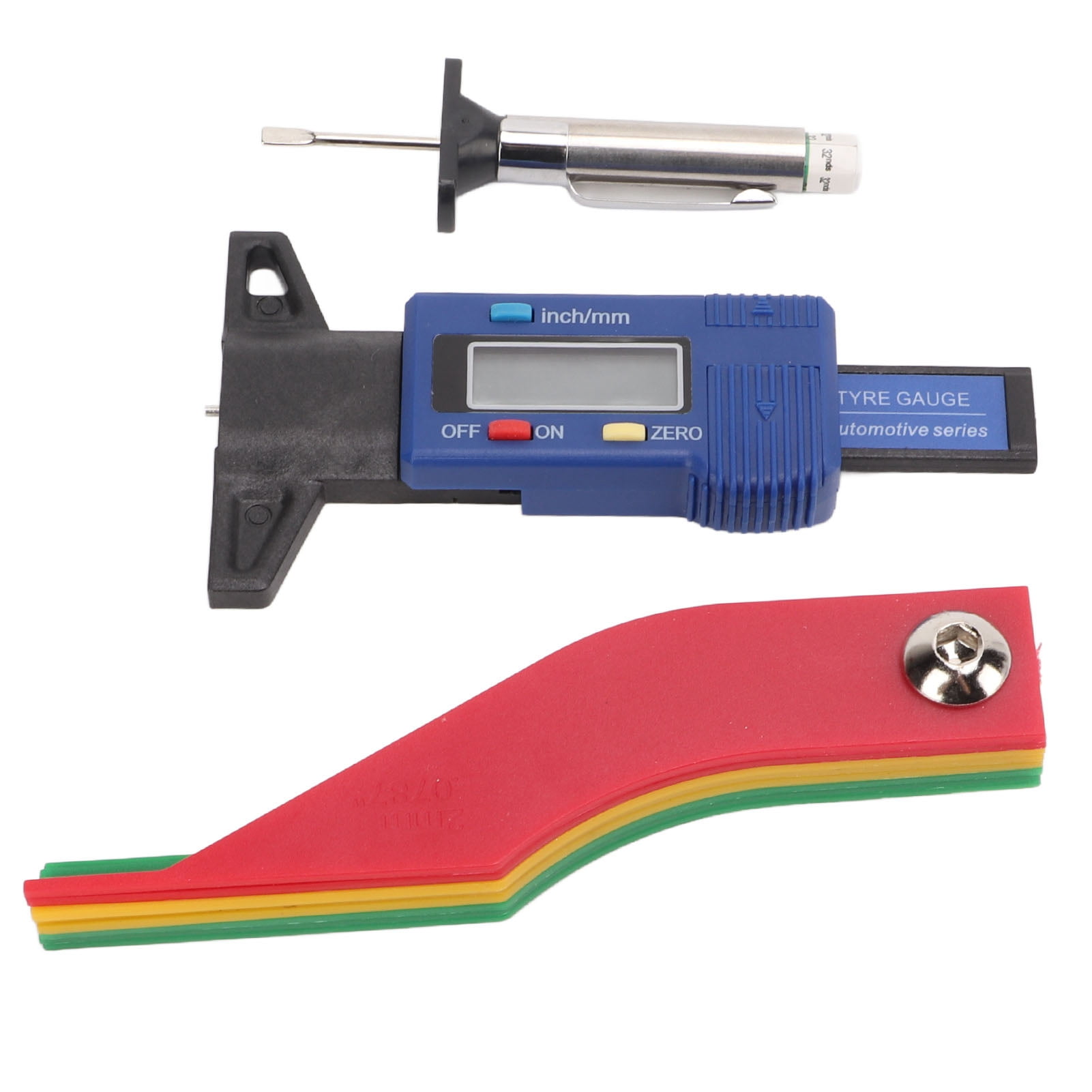 Digital Tire Tread Gauge Color Coded Depth Measurement Tool Handheld Portable for Car Truck Disc