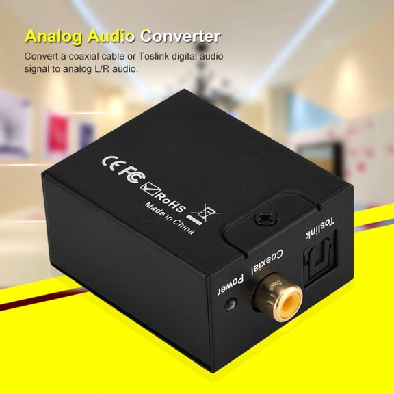 Digital To Analog Audio Converter, Optical/Coaxial To <span Style="background:red"></span> L/R, Supports 96kHz Sampling Rate For Home Theater