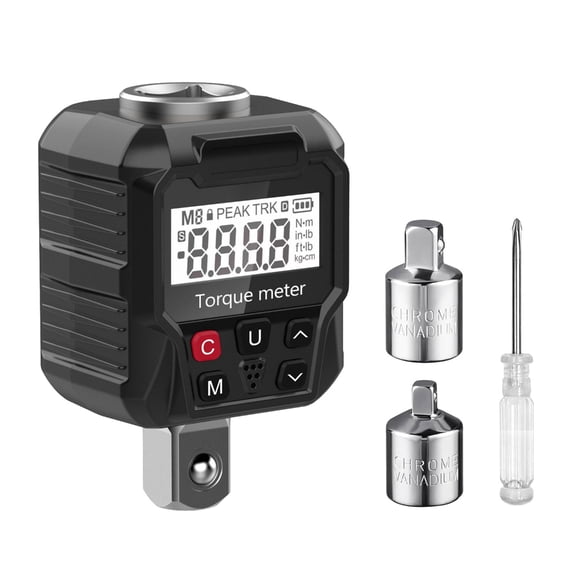 Digital Torque Meter 1/2Inch Drive, High Precisions, 4 Torque Unit, Data Storage, LED & Sound Alarm