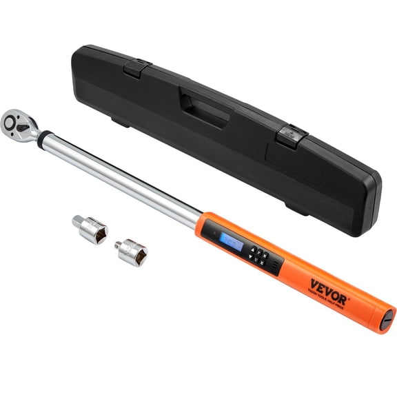 Digital Torque Wrench 1/2 Inch Drive Electronic Torque Wrench Kit 25-250 ft lb 34-340 Nm Torque Range Accurate to 2 Percent 3 Mode Adjustable Torque Wrench Set with LED Buzzer Calibration