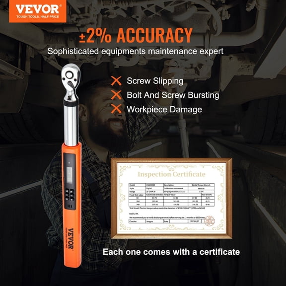 Digital Torque Wrench,3.7-37ft.lb/5-50n.m 3/8"Drive Electronic Torque Wrench,Torque Wrench Kit Torque Range Accurate to 2%,3-Mode Adjustable Torque Wrench Set with LED Buzzer Calibration