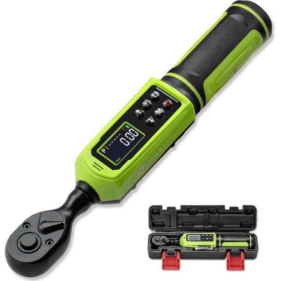 Digital Torque Wrench 3/8"Drive-0.66-44.25Ft.Lb, 0.9-60N.m, Torque Wrench With Vibration Buzzer , +-2% Accuracy Five Units for Repair, Black