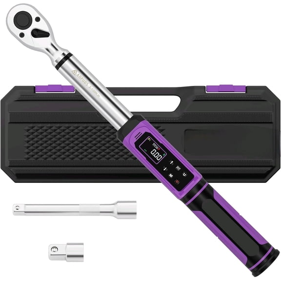 Digital Torque Wrench 3/8 Drive, 1.5-99.56 Ft-lb/2.03-135 Nm, 1% Precision Torque Wrench Digital Set with Vibration, Buzzer and LED Flash Notification for Bike, Motorcycle & Automotive Repair