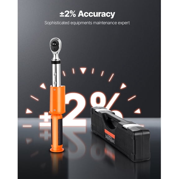 Digital Torque Wrench 3/8 Inch Drive 0-99.57 lbf-ft 0-135 N.m 72-Tooth 2% High Accuracy Electronic Torque Wrench with Preset Value Buzzer and LED Notification for Automotive Motorcycle