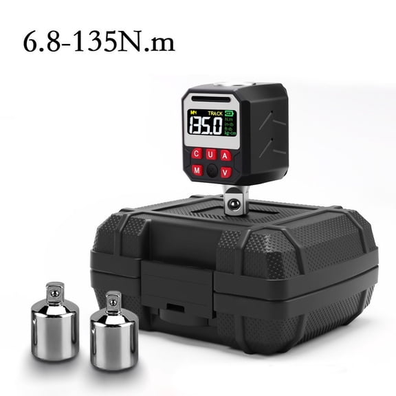 Digital Torque Wrench Adapter 1/2 Inch Drive, 17-340Nm Range, LCD Display, Preset Modes, 4 Units, ±2% Accuracy, Steel Construction (C 6.8-135nm)