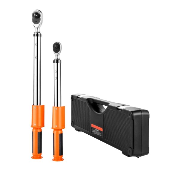 Digital Torque Wrench Set, 1/2 and 3/8 Inch Drive, 72-Tooth Electronic Torque Wrench with Display and Buzzer Alert, 2 Piece Kit for Automotive Motorcycle Tire Lug Nut Tightening