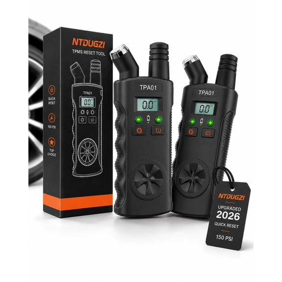 Digital Tpms Reset Gauge Tool, Tpa01 Tire Pressure Sensor Relearn Device, 150 Psi, 433 Mhz, Auto Valve Activation for Compatible Vehicles Quick & Easy Reset in Minutes