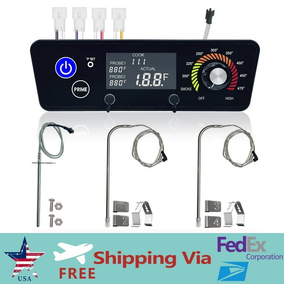 Trapezoid Upgraded Controller Replacement Parts for Pit Boss Copper Series Wood Pellet Grill Tailgater, Lexington, Classic, Austin XL, Matte Black