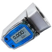 Digital Turbine Fuel Flow Meter, 2 Inch Electronic Liquid Meter, Measures 10.57 to 132.09 GPM / 40 to 500 L/min, LCD Screen, Aluminum Alloy Body for Diesel, Gasoline, Methanol
