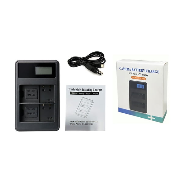 Digital Two Camera Battery Charging + LCD Dual Charger For Nikon D500 D600 D800 D800E D7000 D7100 Spare Part