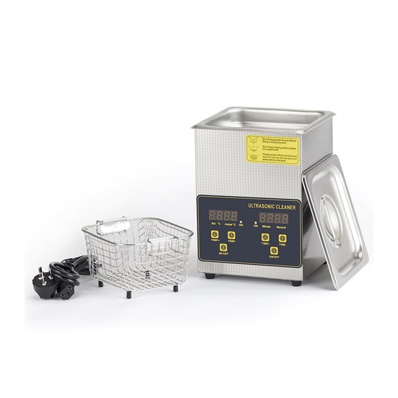 Digital Ultrasonic Cleaner Bath With Cleaning Basket Heating Timer 2L 60W 40kHz ,Strong Cleaning