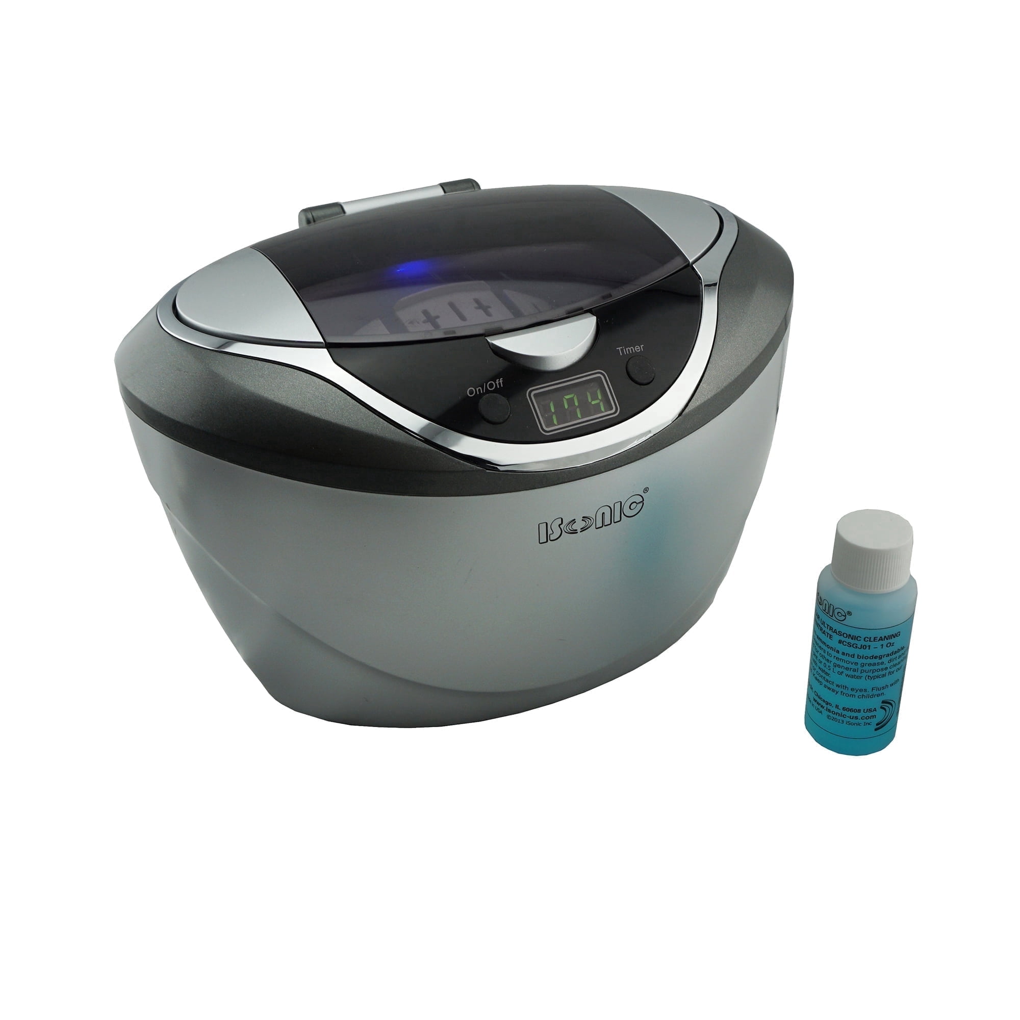 iSonic D2840 Ultrasonic Jewelry Cleaner, 0.75 L Stainless Steel Tank, 42,000 Hz, Includes Cleaning Solution, 110 V
