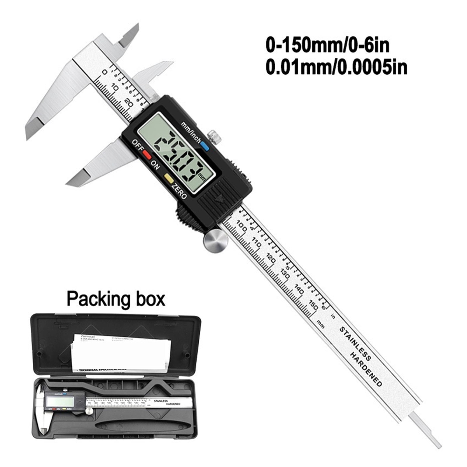 Digital Vernier Caliper 6 inch 0-150mm Electronic Measuring Caliper Stainless Steel ,Easy to Operate