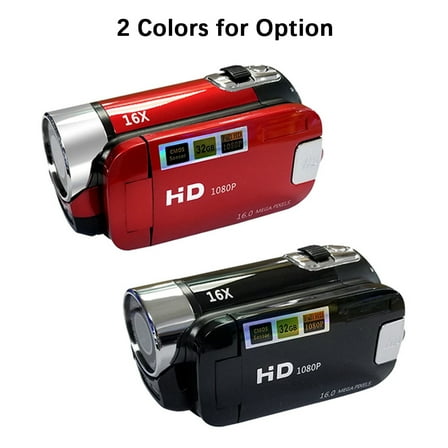 Digital Video Camera, 1080P Camcorder 16MP 2.7Inch LCD Screen 16X Zoom, Anti Shake, Built In Battery, For Travel