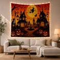 thumbnail image 1 of Digital Village Square with Glowing Night Massive Luminous, Playful Illustration for Cat Lovers, Animal Wall Decor, Halloween Gift, Tapestry Wall Hanging for Bedroom and Dorm, 1 of 7