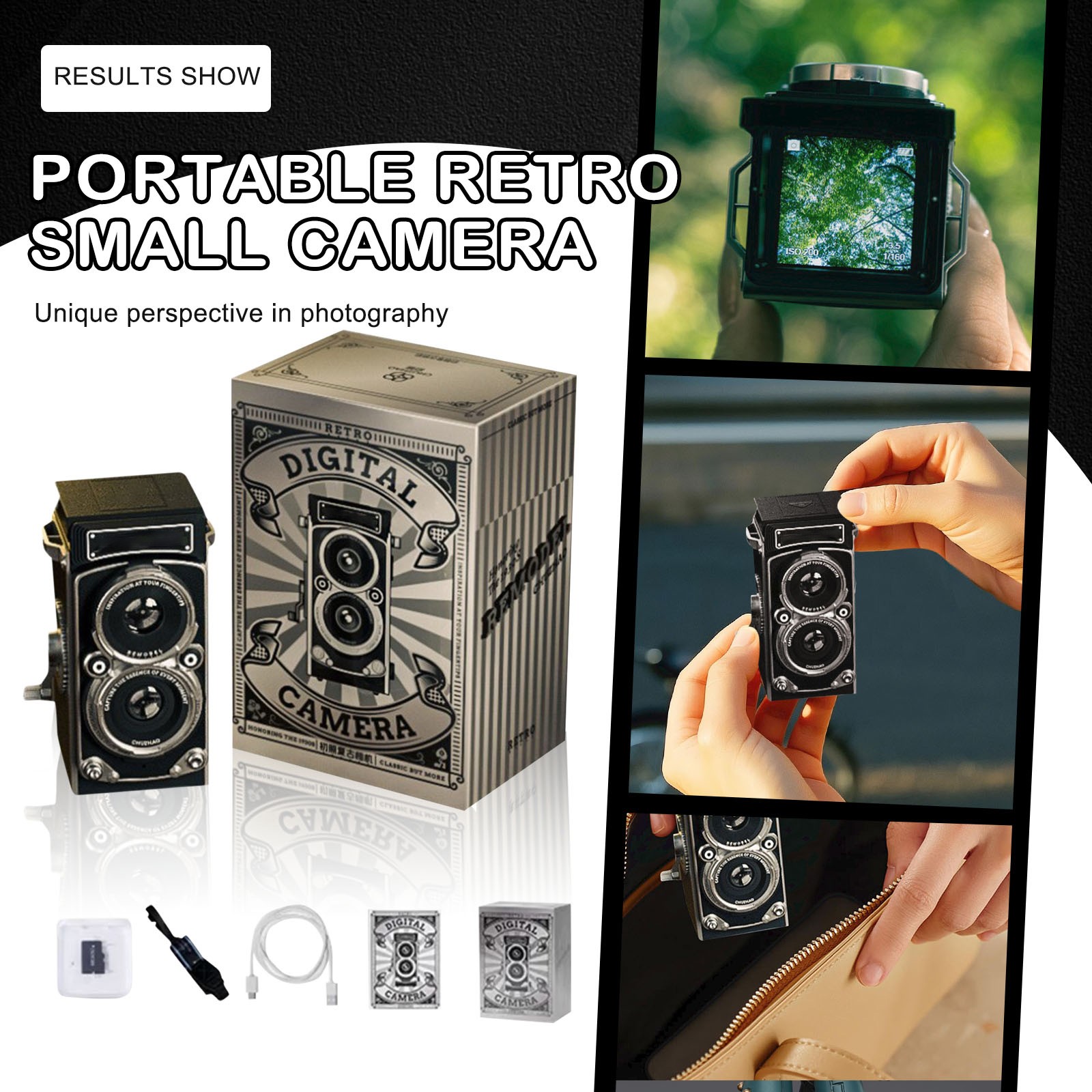 Appareil Photo Numérique Vintage Style Rétro - 12MP, Vidéo 1080p, Autofocus, Filtres - Parfait Vlog Et Photo Créative