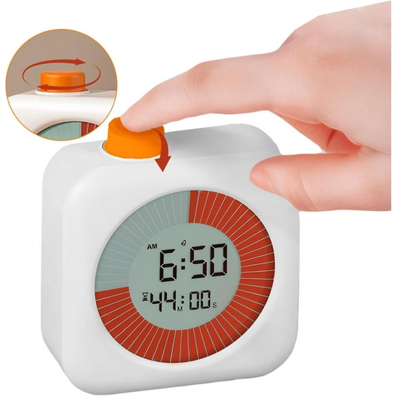 Digital Visual Timer, 60-Minute Productivity Timer for Kids and Adults, Classroom Timer Countdown Clock for Home, School, and Work, White