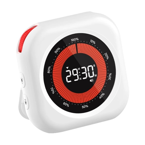 Digital Visual Timer,Adjustable Brightness and Volume Productivity Timer with Magnetic Backing and Stand for Cooking GamingUpgraded white version