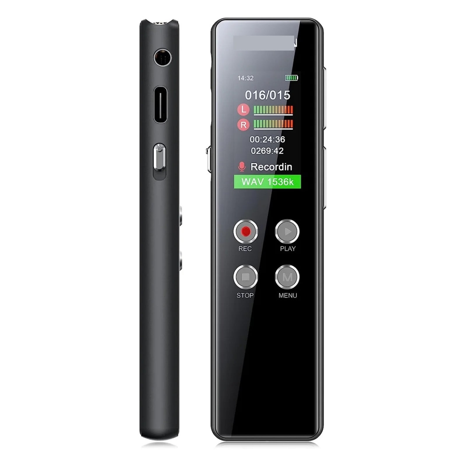 Digital Voice Recorder Dictaphone, Voice-Activated with Replay for Meetings and Presentations