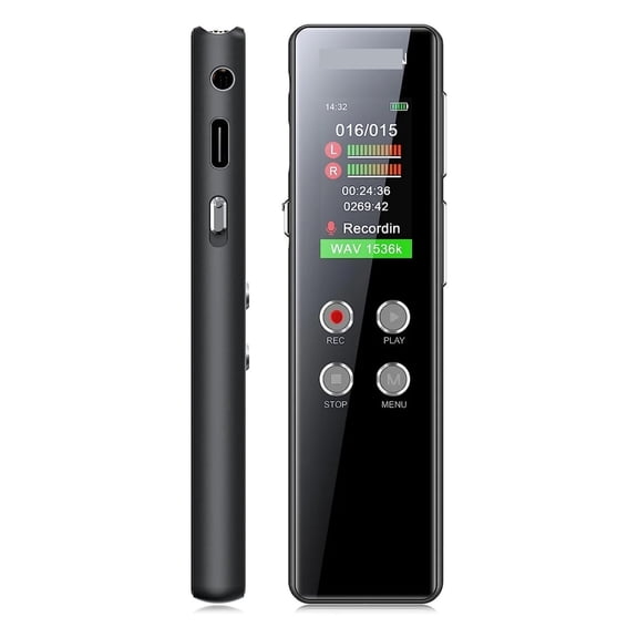 Digital Voice Recorder Dictaphone, Voice-Activated with Replay for Meetings and Presentations