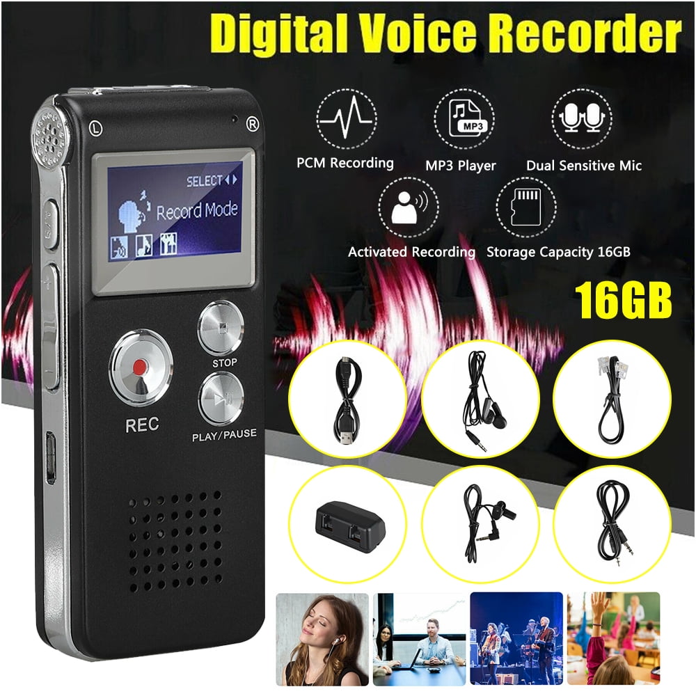 Digital Voice Recorder- Easy to Use,Clear Recording with Playback - Voice Activated Recorder - Digital Audio Recorder for Lectures