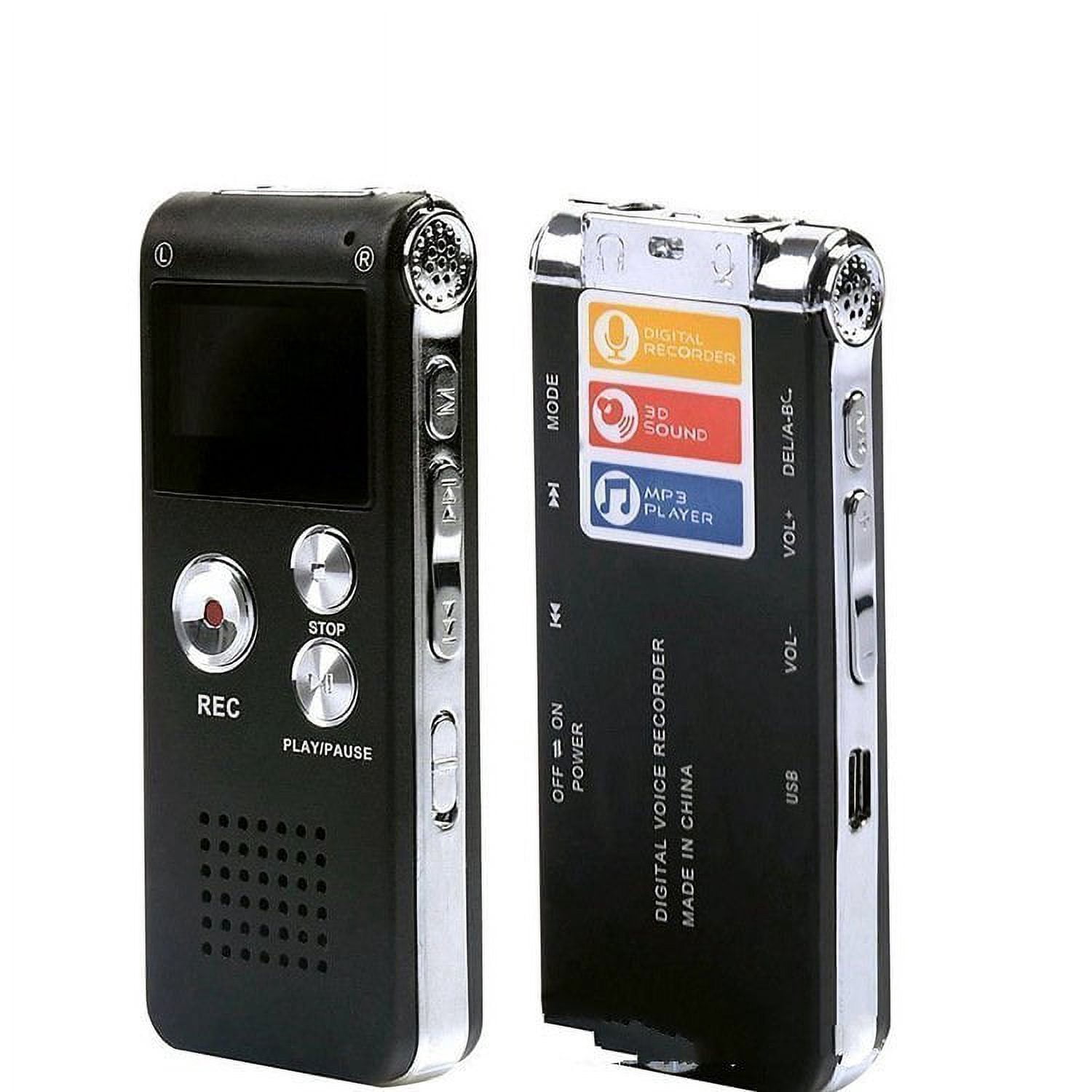 Digital Voice Recorder for Lectures Meetings Voice Activated Recording Device with Playback, Portable Audio Recorder Small Tape Recorder Dictaphone, Interviews, USB, MP3