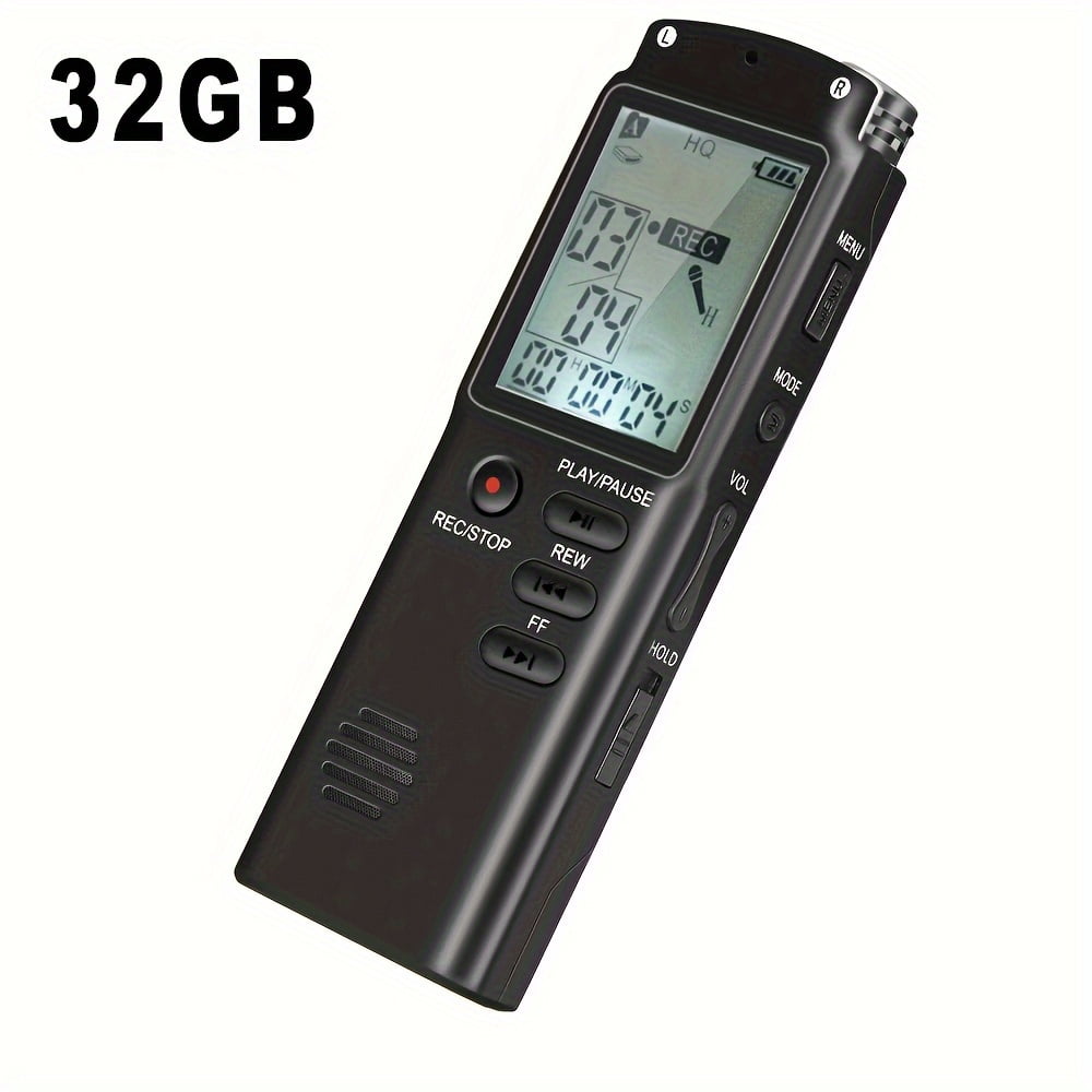 Digital Voice Recorder & MP3 Player 16GB/32GB, 48H Record, Hi-Fi Mic for Interviews, Speeches, Meetings