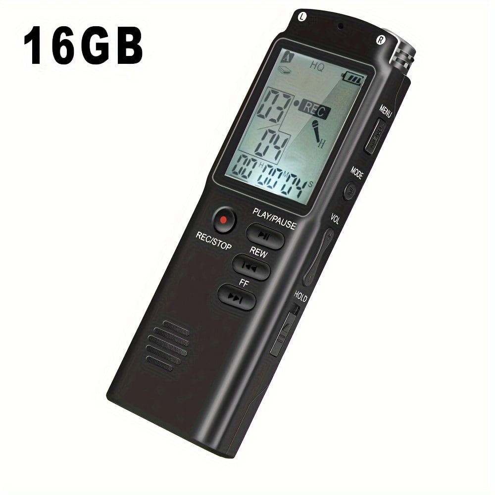 Digital Voice Recorder & MP3 Player, 16GB/32GB, 48H Record, Hi-Fi Sound, Built-in Mic, MP3 Support for Interviews, Speeches, Meetings