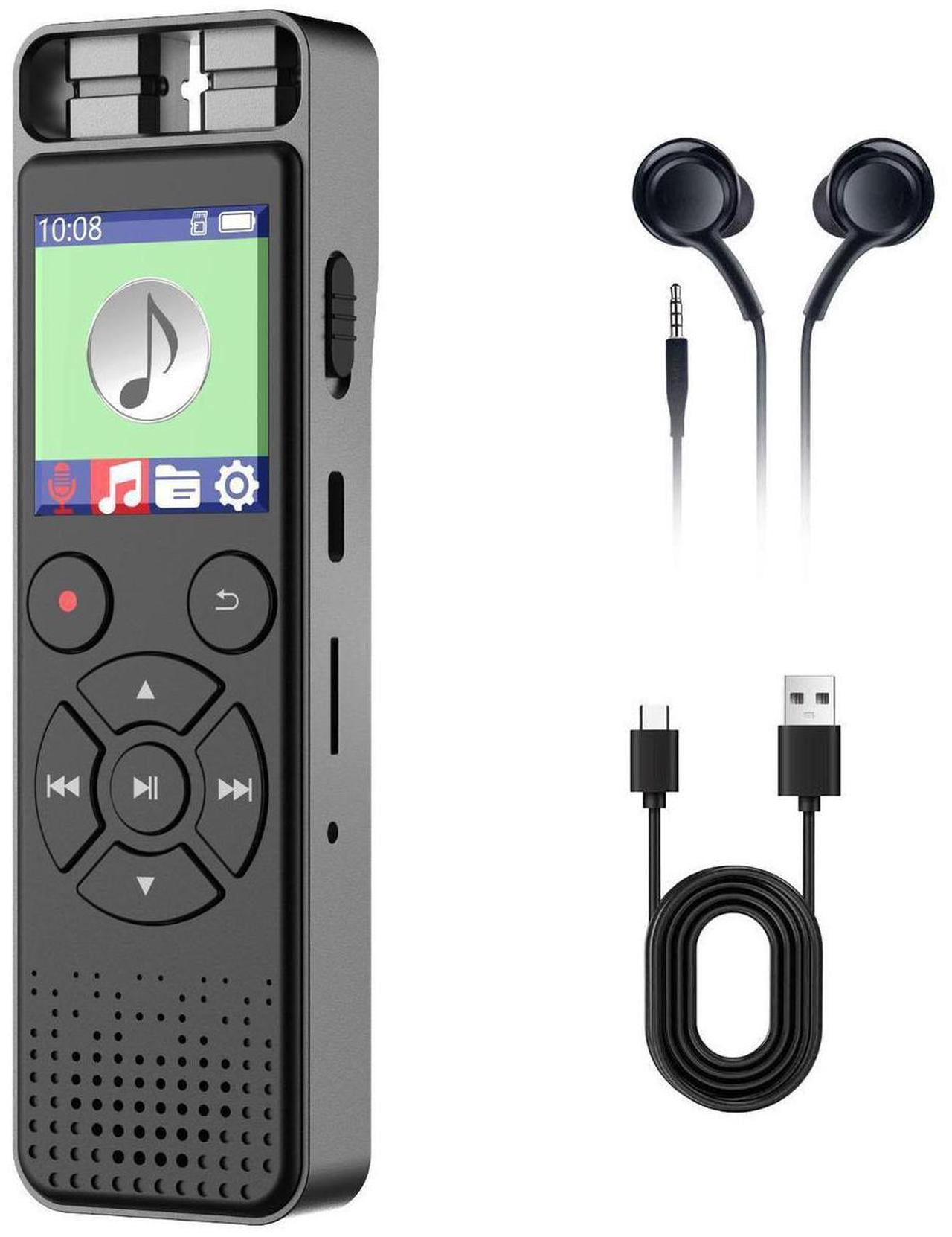 Digital Voice Recorder Voice Activated Recorder for Lectures, Meetings, Interviews - Sound Audio Recorder Dictaphone Recording Device with Playback,MP3 Player,Type C [128GB]