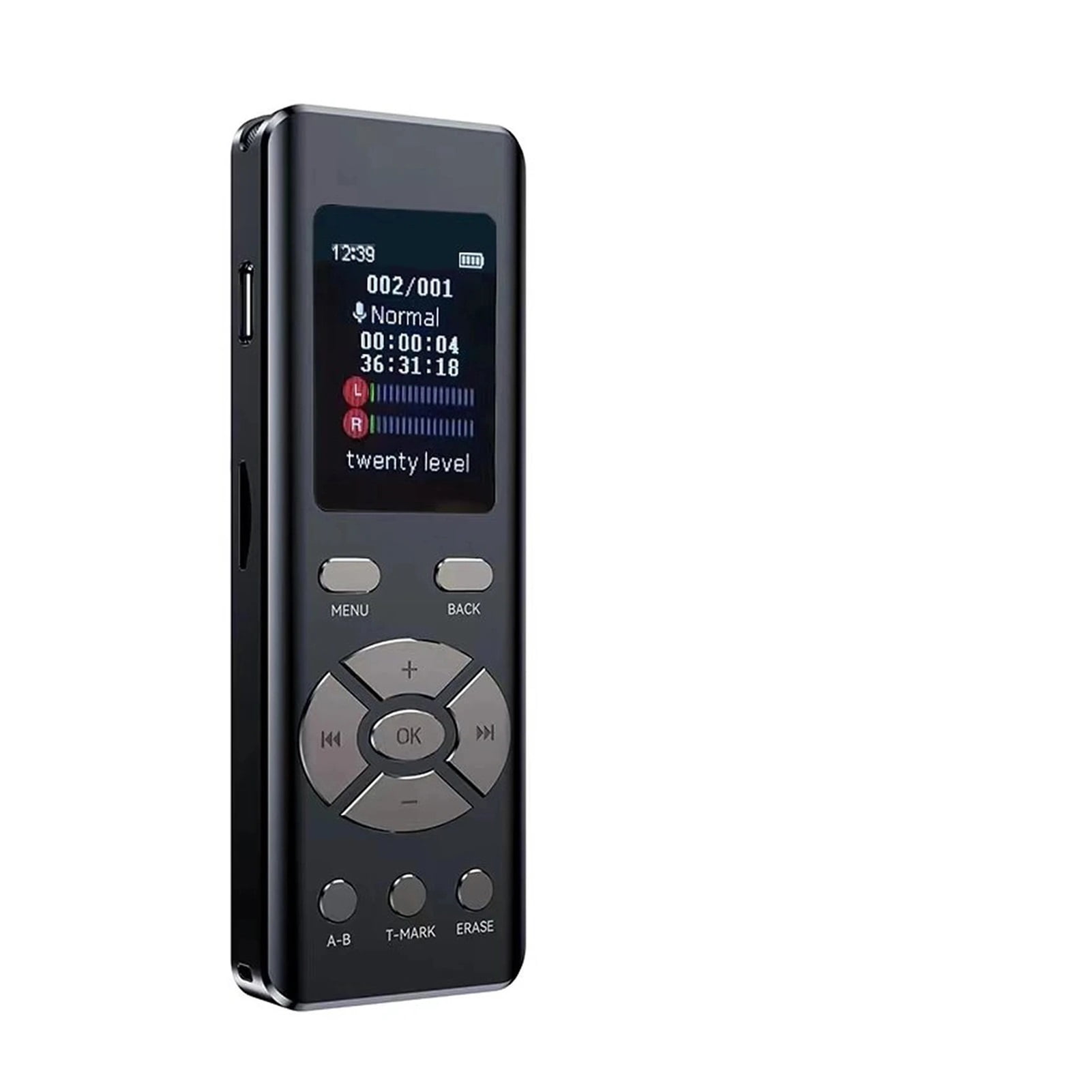 Digital Voice Recorder with Microphone Loop Playback MP3 2-Channel Stereo Recording Recorder ,Multi-Function