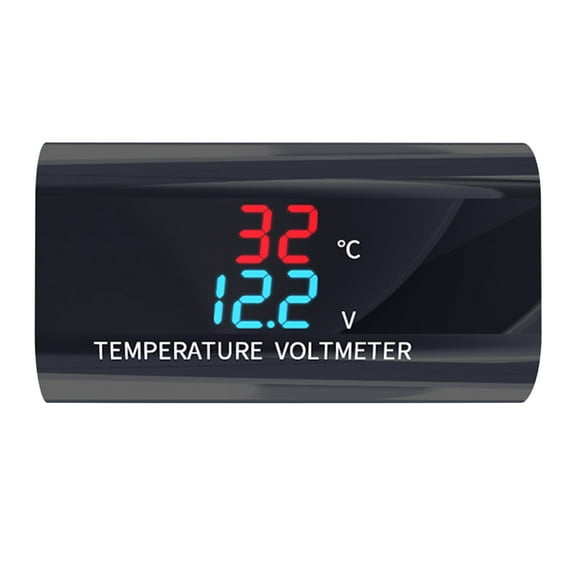 Digital Voltage Temperature Monitor Car Motorcycle Battery Voltmeter Thermometer