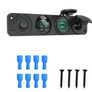 Digital Voltmeter 12V Power Socket Dustproof Waterproof 4 In 1 Car Cigarette Lighter With Rocker Switch Interior Parts Dual Usb Power Charger