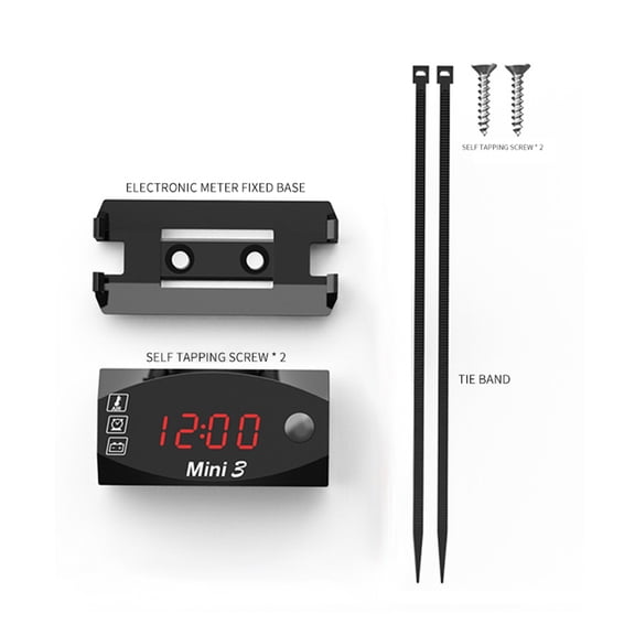 Digital Voltmeter,Tester Battery Moniter Clock Thermometer Voltmeter 6v-30v 3 Voltmeter Ip67 Car Boat Marine 3 In 1 6v-30v 3 In Time Clock Moniter Car Boat In 1 Time Ip67 Waterproof Tester