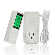 Digital WTC200 Wireless Thermostat Outlet, Temperature Controlled Outlet Heating & Cooling Remote Control and Plug-In Receiver, Over 300 feet Range, with 6ft NTC Temp Probe Outlet Detect Temperature