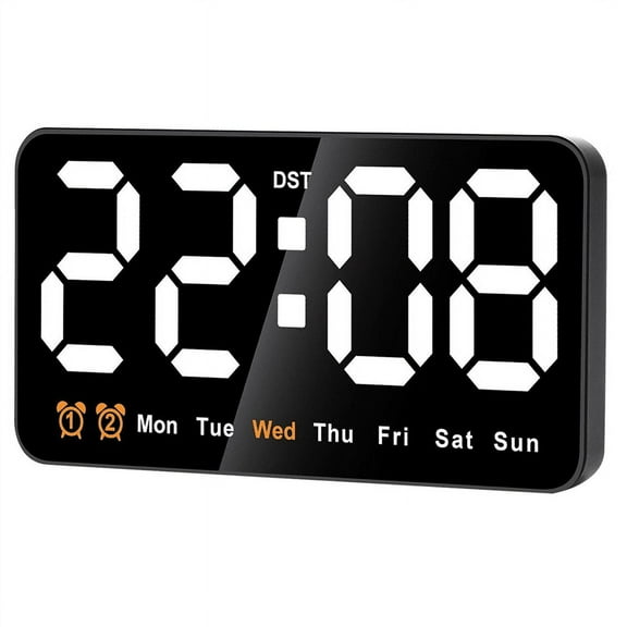 Digital Wall Clock, 9Inch LED Clock Large Display with 12/24H, Big Digits,Small Silent Clock(White)
