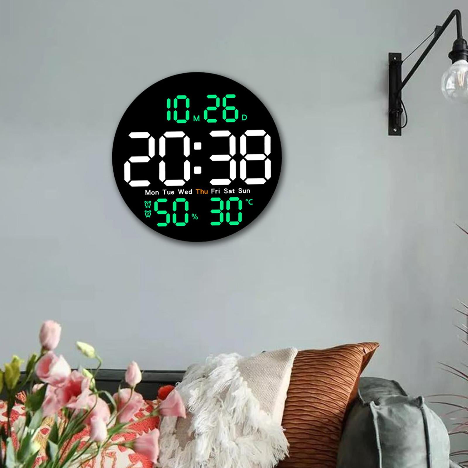 Digital Wall Clock Alarm Clock Large Display Wall Mounted Hanging