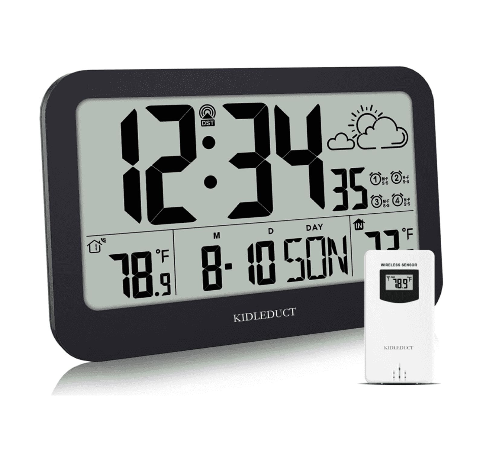 Digital Wall Clock Battery Operated, Atomic Desk Clocks with