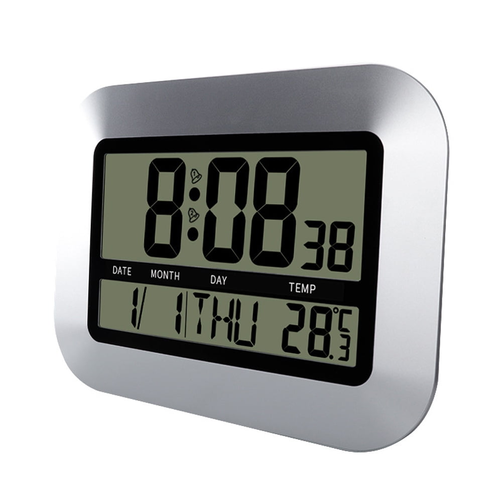 Digital Wall Clock Battery Operated,Desk Clocks with Temperature