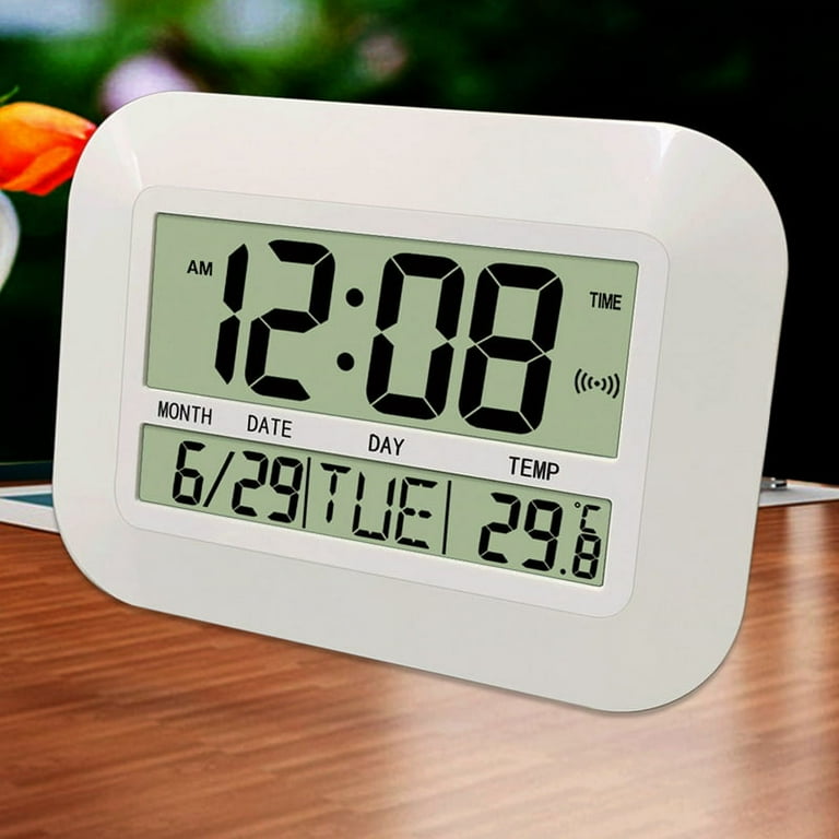 battery operated clock with day date and time