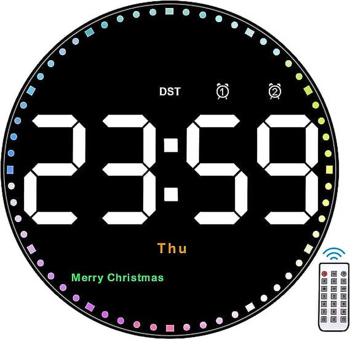 Digital Wall Clock with Colorful Light, SZELAM 10" Digital Clock Large