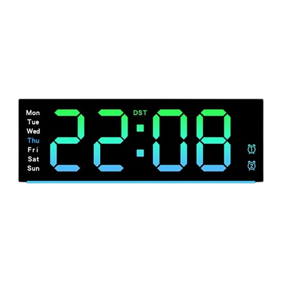 Digital Wall Clock with Countdown and Forward Timing, Seconds Display and Automatic Brightness Adjustment with Real Time Temperature for Living Room (black)