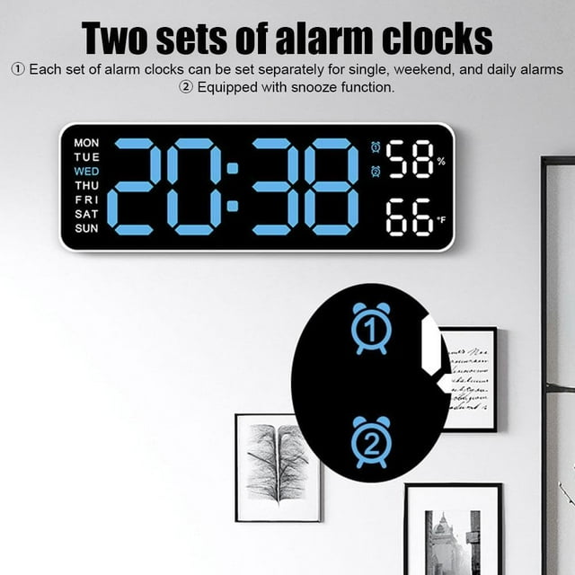 Digital Wall Clock,Digital Calendar,Large Wall Clock,13"" Large Display