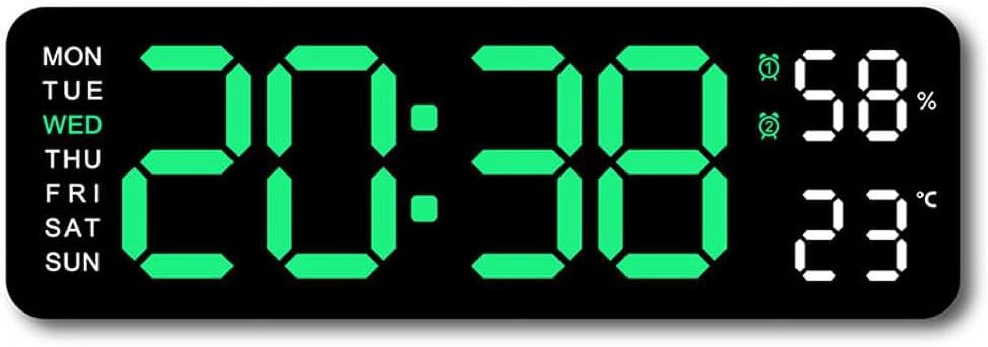 Digital Wall Clock,Digital Calendar,Large Wall Clock,13" Large Display Digital Clock,LED Digital Clock with Remote Control,Countdown Dimmer Large Clock with DST Date Week Temperature(wwx)