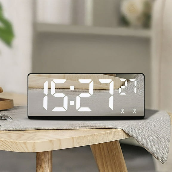 Digital Wall Clock, Gaqring Multifunctional Silent Color Screen Clock, Temperature Humidity Display USB Battery Powered Electronic Clock for Living Room Home Decor