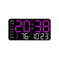 thumbnail image 1 of Digital Wall Clock, LED Alarm Clock, Multifunctional Digital Clock with Large Display Date and Temperature, Adjustable Brightness, Voice Control, Modern Sleek Design for Bedroom Office Living Room, 1 of 7