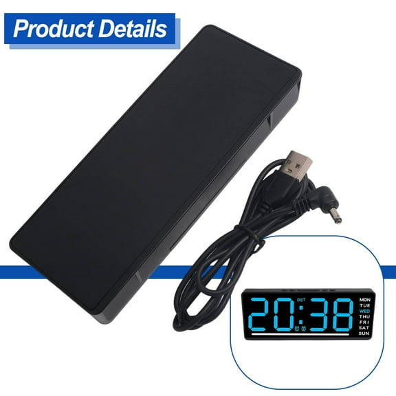 Digital Wall Clock Large Led Screen Temperature Display Electronic Alarm Clock Blue Smile Home