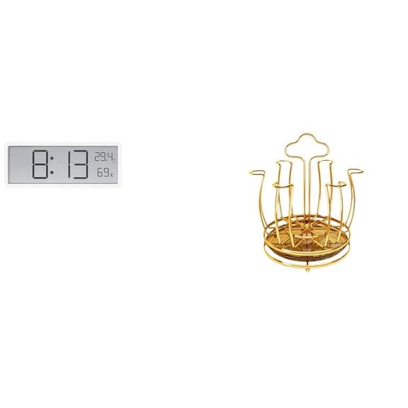 Digital Wall Clock Mug Holder Desktop Stand Pp Iron Material Multifunctional Home Office Classroom